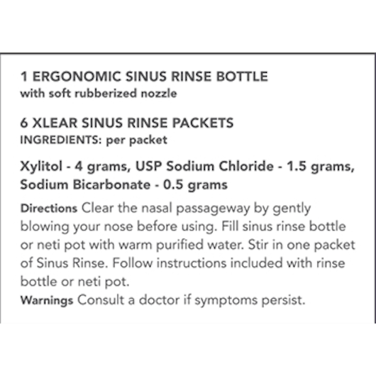 Xlear Sinus Netirinse Bottle by Xlear supplement facts