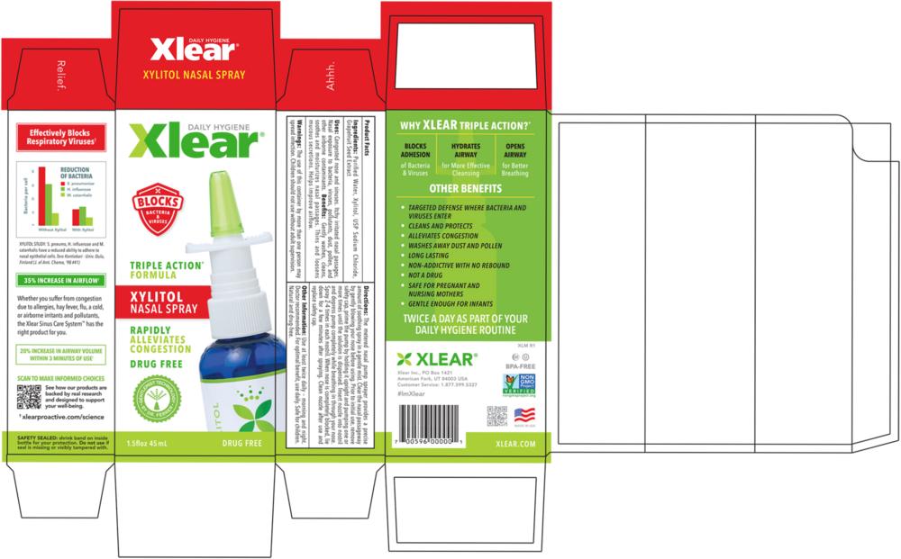 Xylitol and Saline Nasal Spray 1.5 fl oz by Xlear packaging
