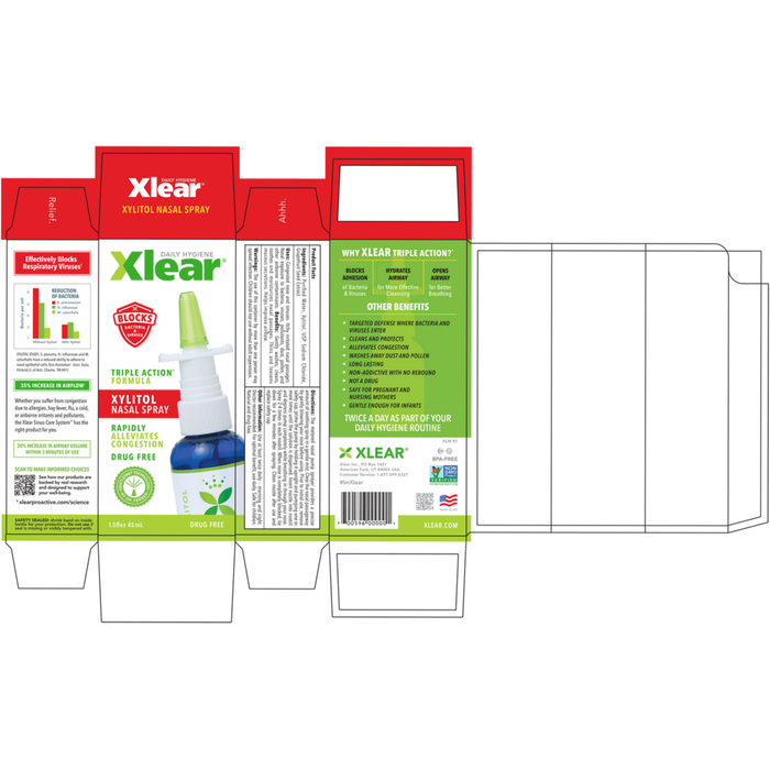 Xylitol and Saline Nasal Spray 1.5 fl oz by Xlear packaging