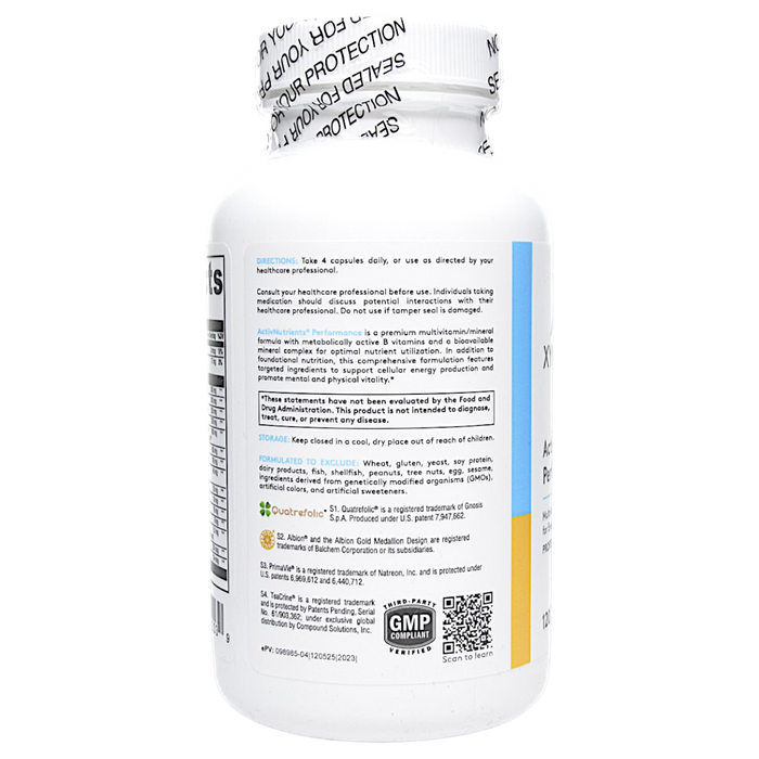 Xymogen's ActivNutrients Performance 120 Capsules suggested use