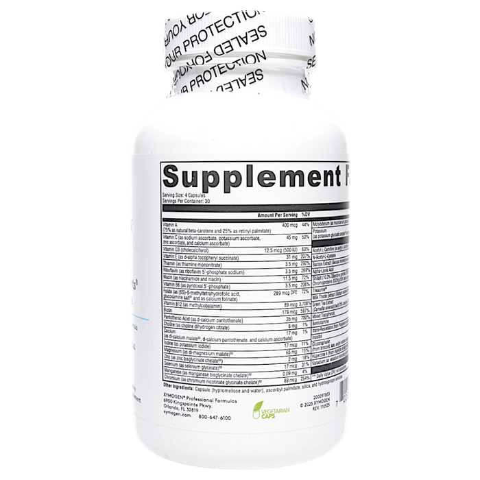 Xymogen's ActivNutrients Performance 120 Capsules supplement facts 1