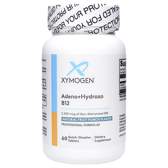 Bottle of Adeno+Hydroxo B12 Natural Fruit Punch 60 Tablets