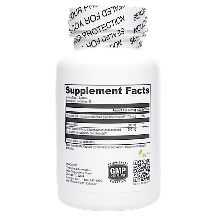 Xymogen's Berberine with InSea2 60 Capsules supplement facts