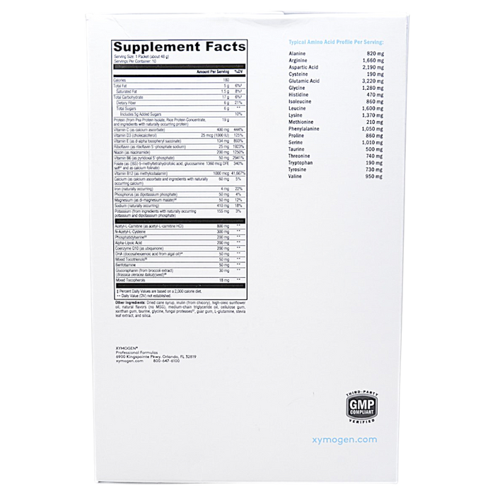 Xymogen's BrainSustain 10 Servings Vanilla Delight supplement facts