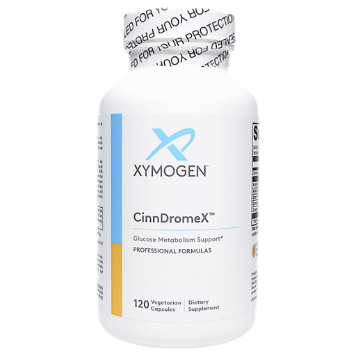 Bottle of Xymogen's CinnDromeX 120 capsules