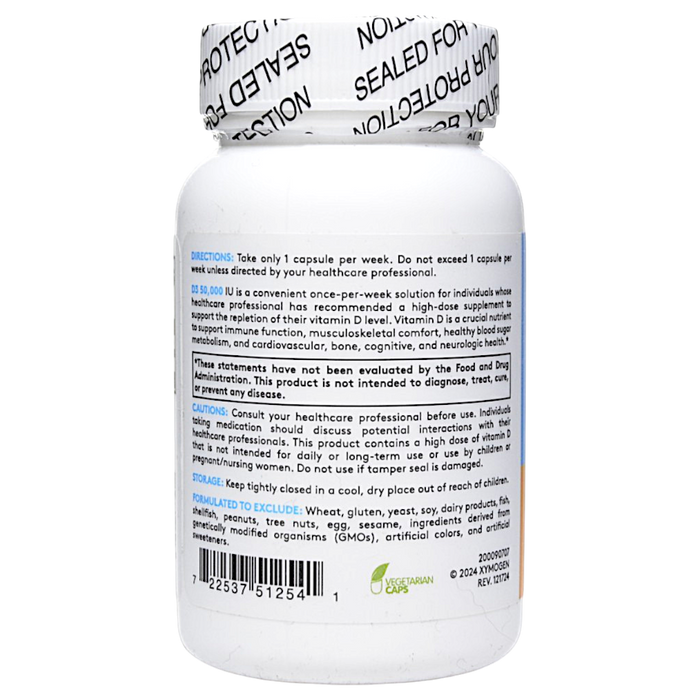 Xymogen's D3 50,000 30 Capsules suggested use