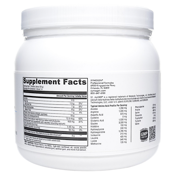 Xymogen's FIT Food Lean Collagen 14 Servings Mocha Latte supplement facts