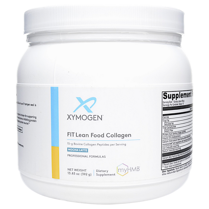 Canister of FIT Food Lean Collagen 14 Servings Mocha Latte