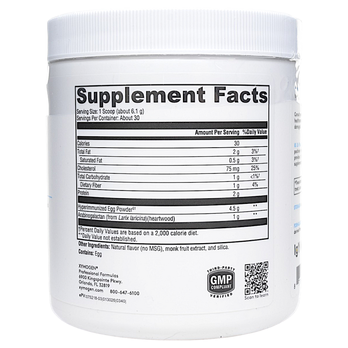 Xymogen's IG 26 Plus DF Vanilla 30 Servings supplement facts