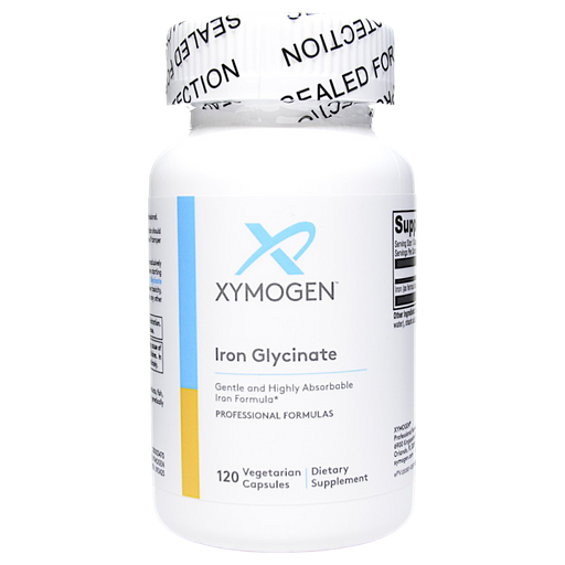 Bottle of Xymogen's Iron Glycinate 120 Capsules
