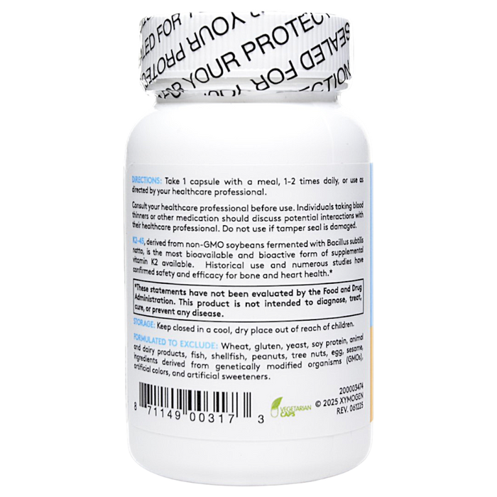 Xymogen's K2-45 60 Capsules suggested use