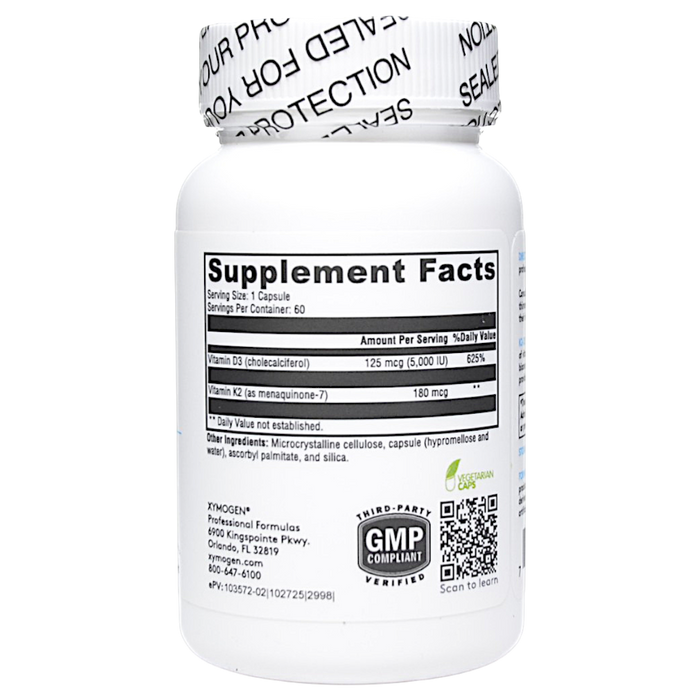 Xymogen's K2-D3 Max 60 Capsules supplement facts