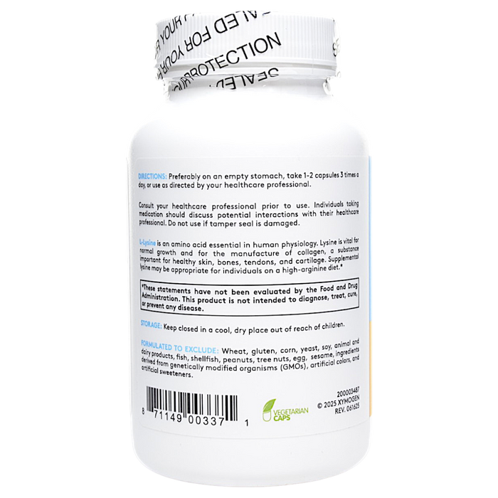 Xymogen's L-Lysine 90 Capsules suggested use