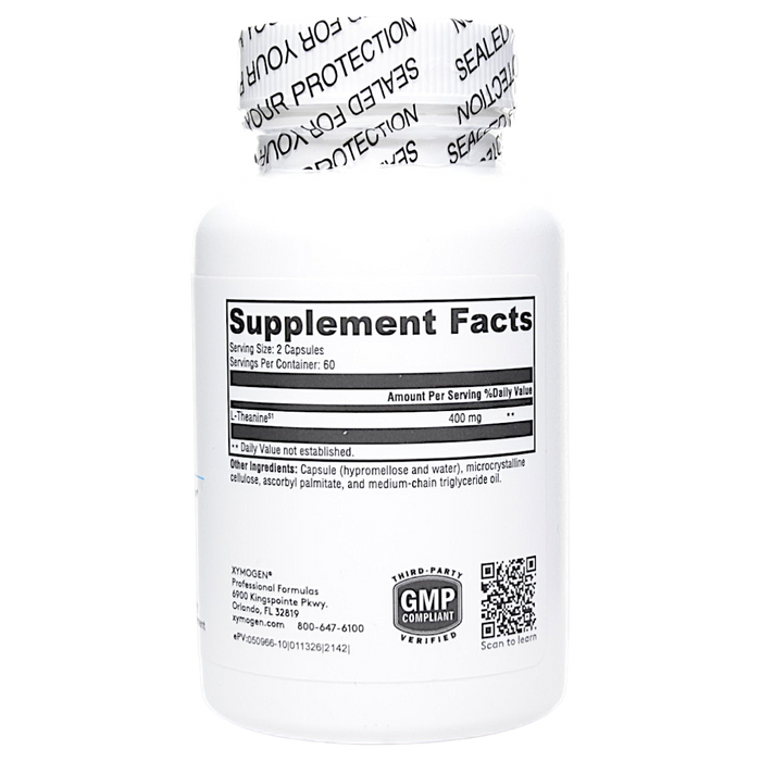 Xymogen's L-Theanine 120 Capsules supplement facts