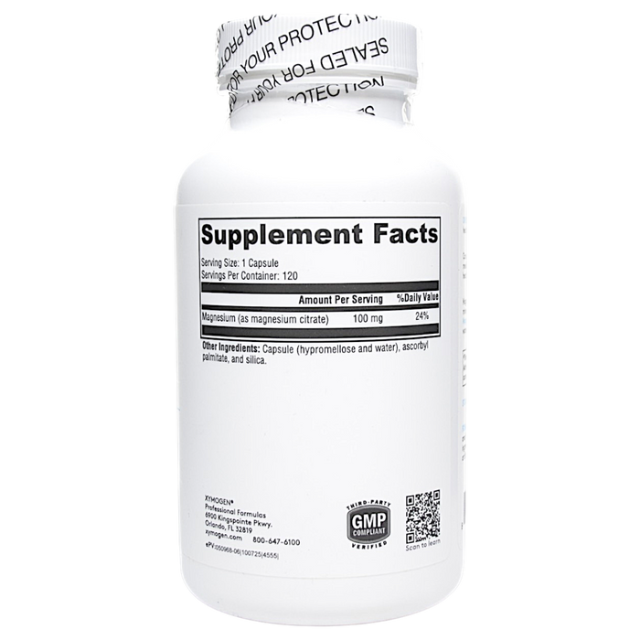 Xymogen's Magnesium Citrate 120 Capsules supplement facts