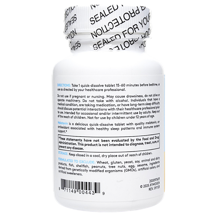 Xymogen's Melatonin Peppermint 120 Quick-Dissolve Tablets suggested use