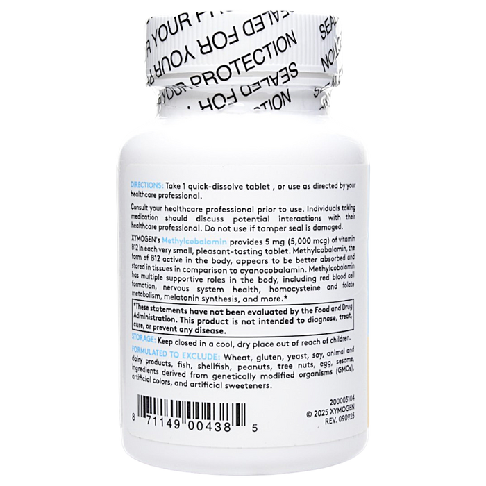 Xymogen's Methylcobalamin 120 Quick-Dissolve Tablets suggested use