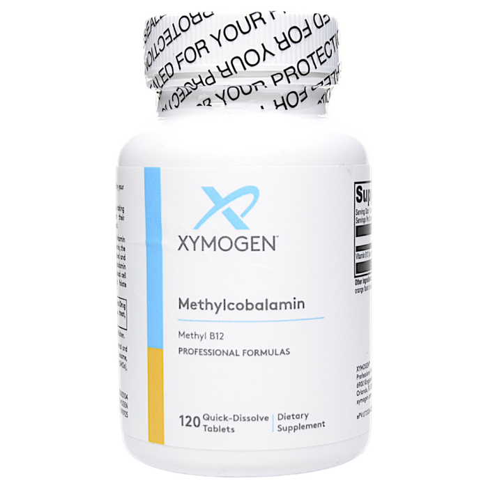Bottle of Xymogen's Methylcobalamin 120 Quick-Dissolve Tablets