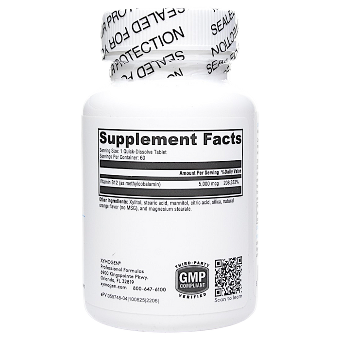 Xymogen's Methylcobalamin 60 Quick-Dissolve Tablets supplement facts