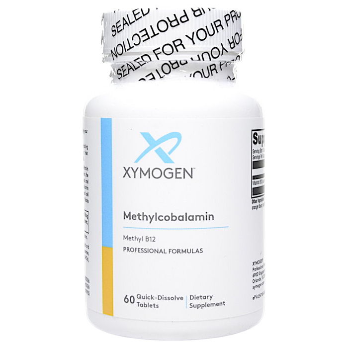 Bottle of Xymogen's Methylcobalamin 60 Quick-Dissolve Tablets