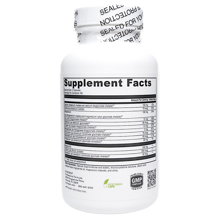 Xymogen's MinRex 120 Capsules supplement facts