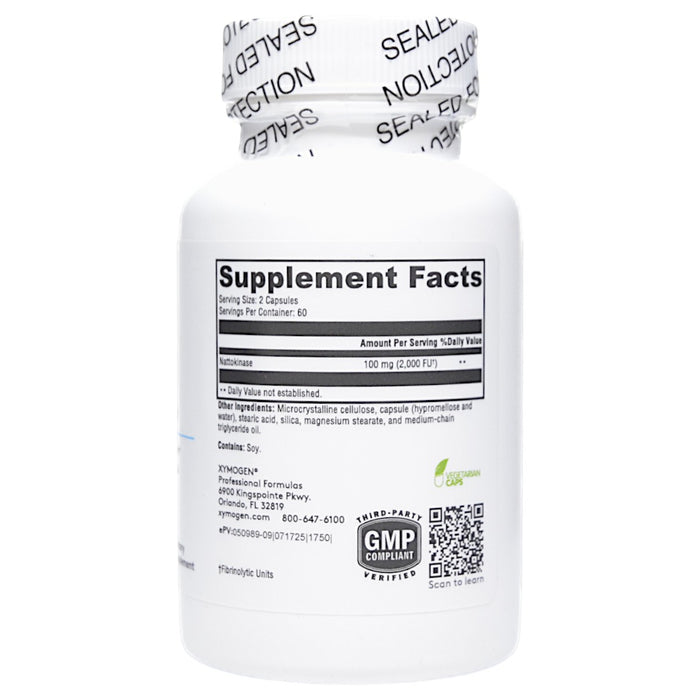 Xymogen's Nattokinase 120 capsules supplement facts