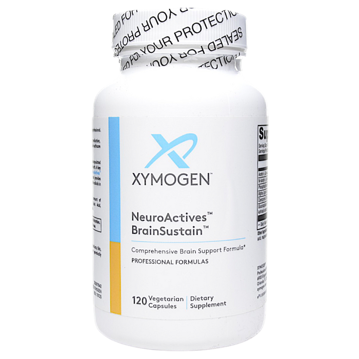 Bottle of Xymogen's NeuroActives BrainSustain 120 capsules