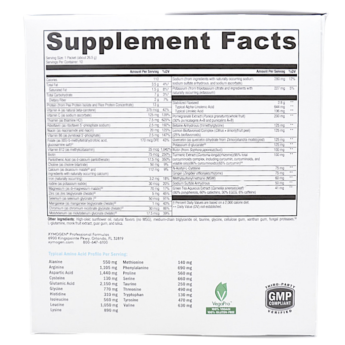 Xymogen's OptiCleanse GHI Lite Sugar- & Stevia-Free Vanilla Delight supplement facts