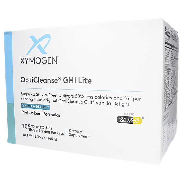 Box of OptiCleanse GHI Lite Sugar- & Stevia-Free 10 Servings Vanilla Delight