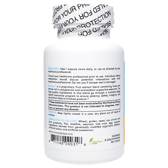 Xymogen's Oraxinol 60 capsules suggested use