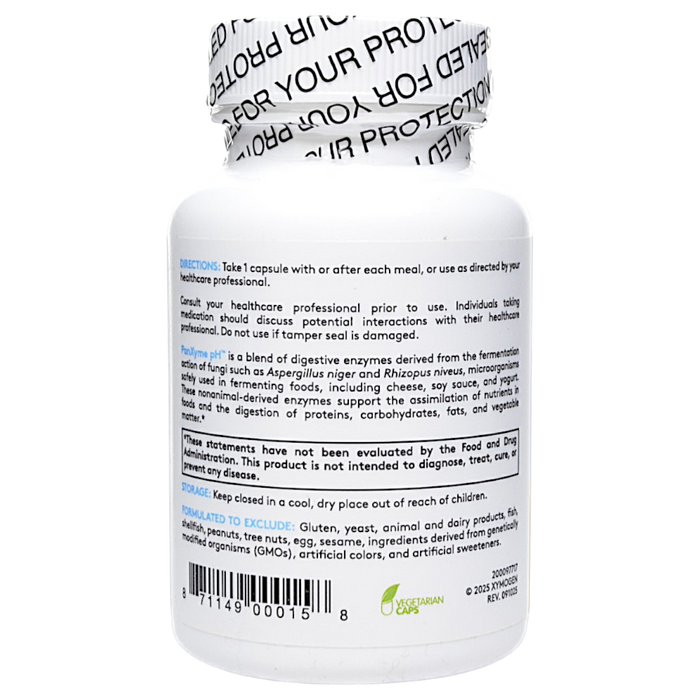 Xymogen's PanXyme pH 90 capsules suggested use