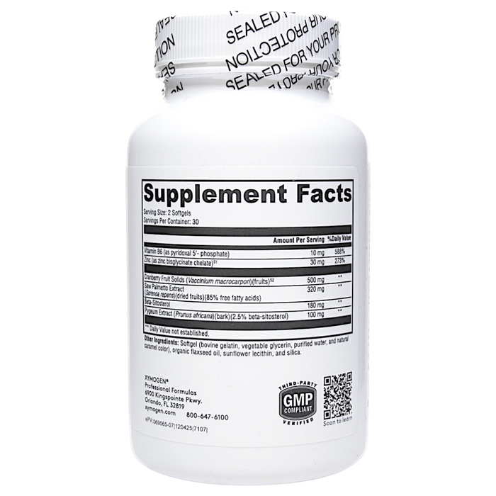 Xymogen's Prostate FLO 60 Softgels supplement facts