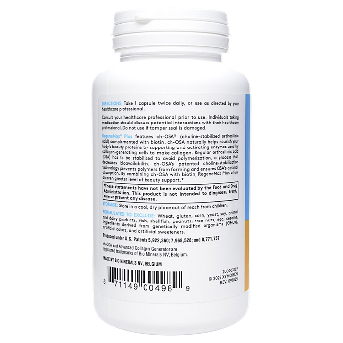 Xymogen's RegeneMax Plus 120 capsules suggested use