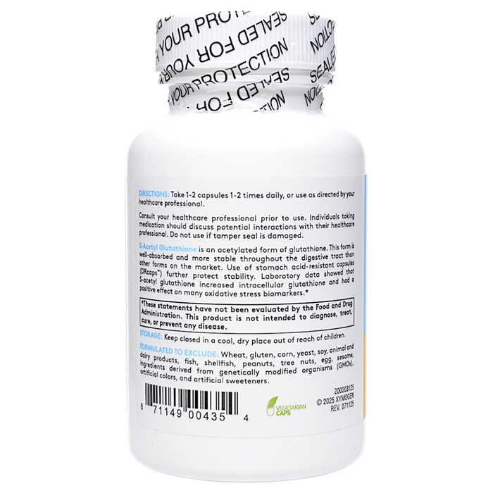 Xymogen's S-Acetyl Glutathione 120 capsules suggested use