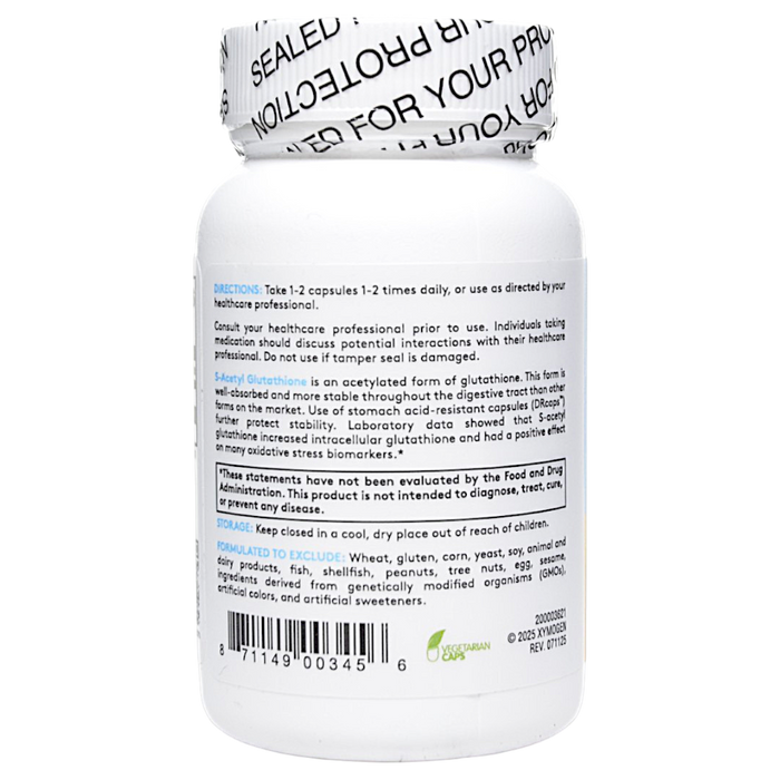 Xymogen's S-Acetyl Glutathione 60 capsules suggested use