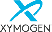 Xymogen logo with blue 'XR' design on a white background