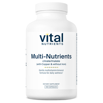 Vital Nutrients, Multi-Nutrients 2 Citrate/Malate Formula (with Copper & without Iron) 180 caps
