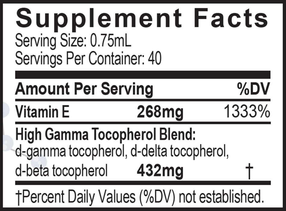 A.C. Grace Unique E Natural Vitamin E Oil Supplement Facts