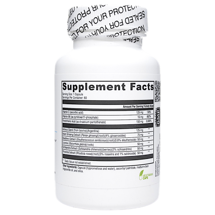 Bottle with supplement facts label on a white background