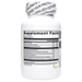 Bottle with supplement facts label on a white background