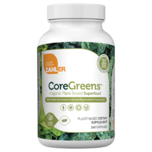 Advanced Nutrition by Zahler CoreGreens, 240 capsules, front of bottle