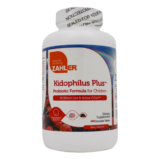 Advanced Nutrition by Zahler Kidophilus Plus, 180 chewable tablets, front of bottle