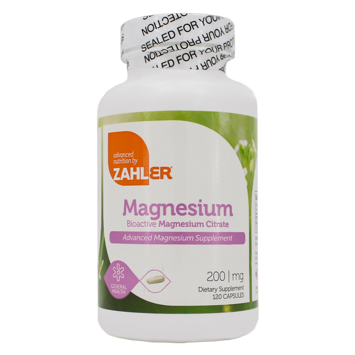 Advanced Nutrition by Zahler Magnesium Citrate 200 mg, 120 capsules, front of bottle