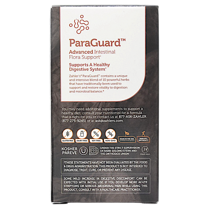 Advanced Nutrition by Zahler Paraguard 90 softgels suggested use label