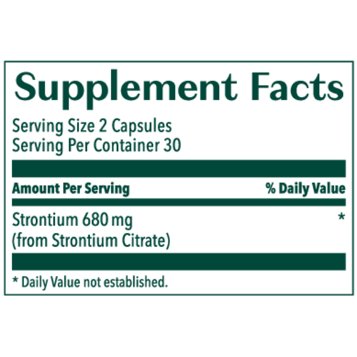 AlgaeCal Strontium Boost 60 capsules supplement facts label