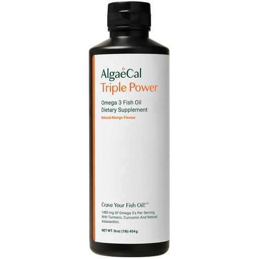 AlgaeCal Triple Power Omega-3 Fish Oil, 16 oz, front of bottle