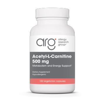 Allergy Research Group Acetyl-L-Carnitine 500 mg, 100 capsules, front of bottle