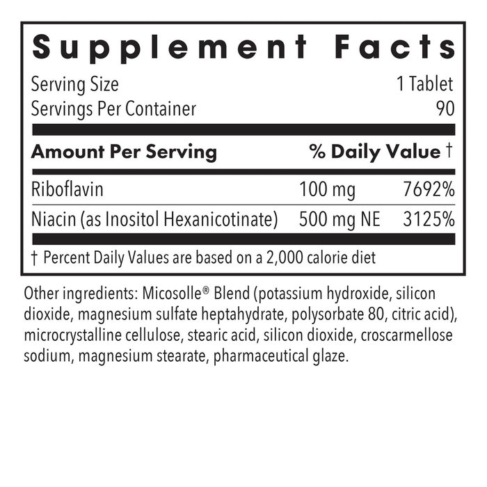 Allergy Research Group ATP Cofactors 90 tablets supplement facts label