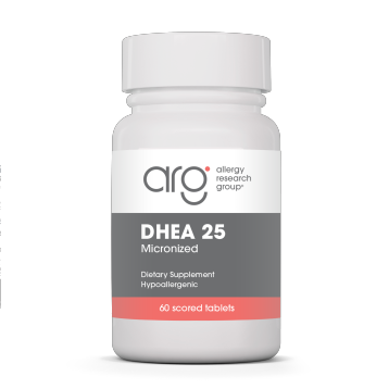 Allergy Research Group DHEA 25 mg, 60 tablets, front of bottle