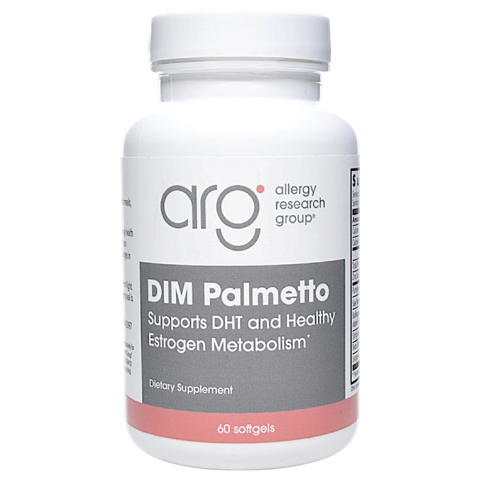 Allergy Research Group DIM Palmetto, 60 softgels, front of bottle